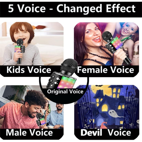 Wireless Bluetooth Karaoke Microphone, 3-in-1 Portable Handheld Mic Speaker Machine for All Smartphones, Gift for Girls Boys Kids Adults All Age