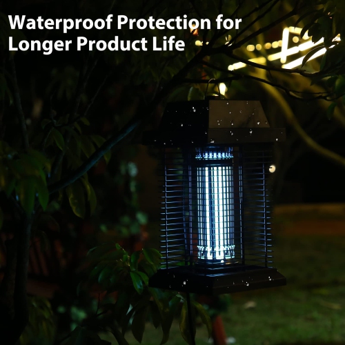 Bug Zapper 4500v 20w Uv Mosquito Trap Lamp with Metal Housing, Waterproof Electronic Fly Zapper for Indoor and Outdoor Use for Bedroom, Home, Garden