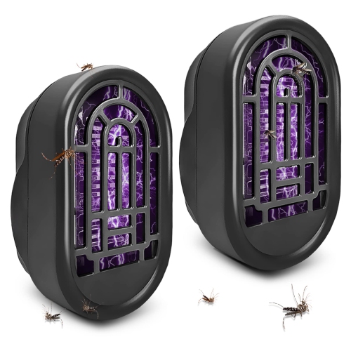 2 Pack) Black Mosalogic Flying Insect Trap Plug-in Mosquitos Flies NEW!