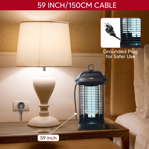 18W Outdoor Indoor 4000V Electric Bug and Fly Zapper MO004, Effective Bugs, Flies, Mosquitoes, Moths and Other Flying Insects