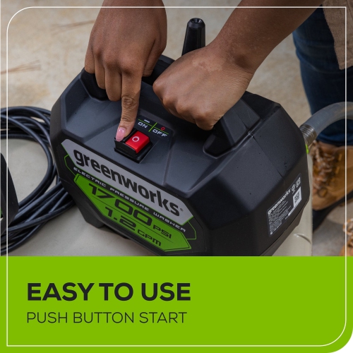Greenworks 1700 PSI 1.2 GPM 13 Amp Cold Water Electric Pressure Washer - GPW1704