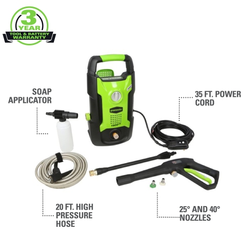 Greenworks 1600 PSI 13 Amp 1.2 GPM Pressure Washer