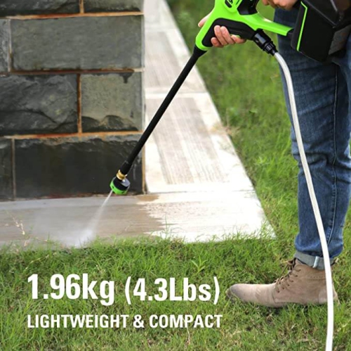 Greenworks 24V 600 PSI Pressure Washer, 4.0Ah Battery and Charger Included