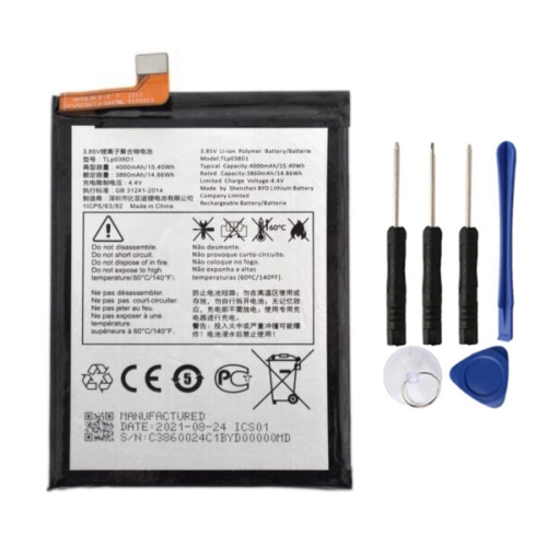 Replacement Battery & Repair Tools Compatible for TCL 10L, TLp038D1