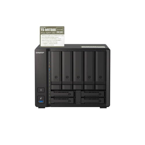QNAP TS-h973AX-32G-US 9-Bay Desktop NAS, AMD Ryzen V1500B 4C 8T 2.2GHz, 32GB DDR4 SODIMM