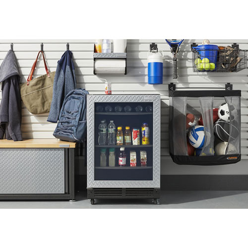 Gladiator Steel Shoe Storage Bench Cabinet - Silver Tread