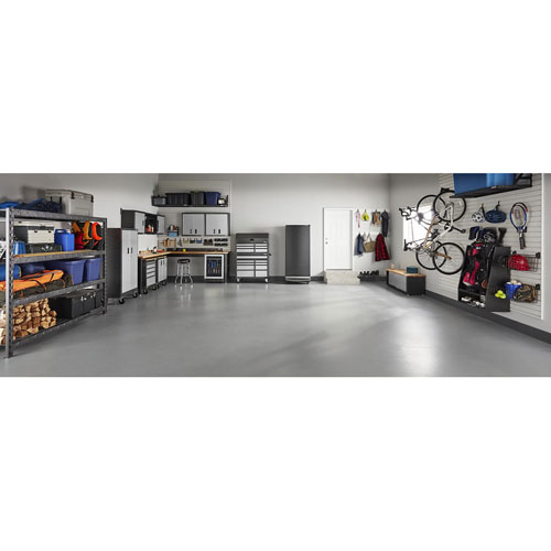 Gladiator Steel Shoe Storage Bench Cabinet - Silver Tread