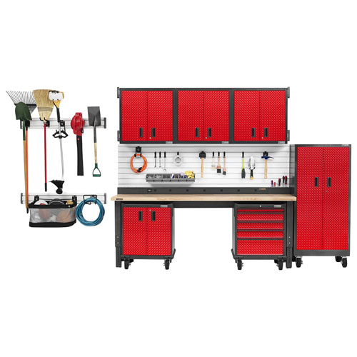 Gladiator Heavy Duty Welded Steel Modular GearBox Cabinet - Red Tread