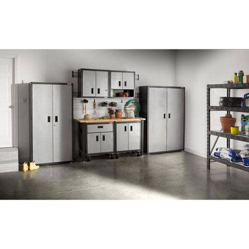 Gladiator Heavy Duty Steel Cabinet - Silver Tread