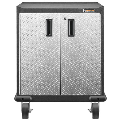 Gladiator Heavy Duty Welded Steel Modular GearBox Cabinet - Silver Tread