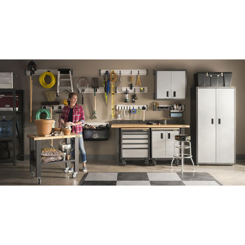 Gladiator Heavy Duty Welded Steel Modular GearBox Cabinet - Silver Tread