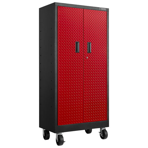 Gladiator Heavy Duty Welded Steel Storage Cabinet - Red Tread