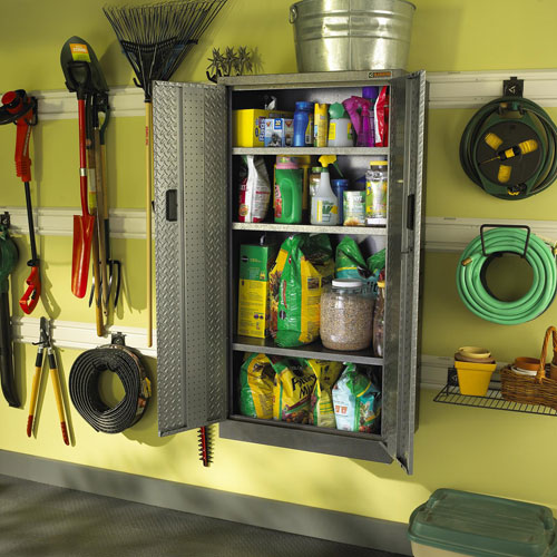 Gladiator Heavy Duty Welded Steel Storage Cabinet - Silver Tread