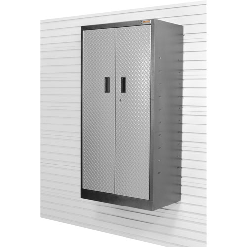 Gladiator Heavy Duty Welded Steel Storage Cabinet - Silver Tread