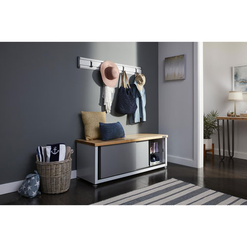 Gladiator Steel Shoe Storage Bench - Grey Slate