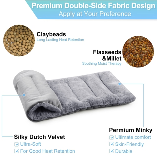 Heating Pad Microwavable for Pain Relief, 7x18" Microwave Heat Pad for Neck Pain, Shoulder, Back, Joints & Muscle Pain Relief, Heat Pack with Moist