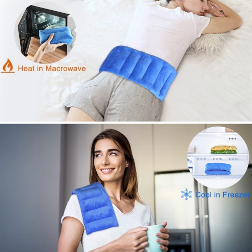 Microwave Heating Pad for Neck and Shouders, 7 x18" Multipurpose Heating Pads for Cramps, Muscle Ache, Joints, Back Pain, Microwavable Heat Pack with