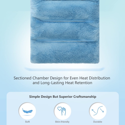 Microwavable Heating Pads for Cramps, 7 x 18" Mutilpurpose Microwave Heat Pads for Pain Relief and Relaxation, Moist Heat Pack for Sore Muscles,