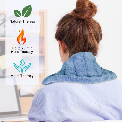 Microwavable Heating Pads for Cramps, 7 x 18" Mutilpurpose Microwave Heat Pads for Pain Relief and Relaxation, Moist Heat Pack for Sore Muscles,