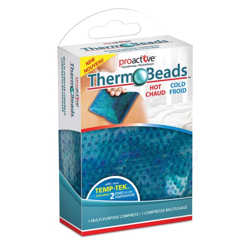 Proactive Dual Zone Reusable Hot or Cold Gel Bead Therapy Ice Pack for Pain Relief | Microwavable, Gel Beads - Ideal for Injuries, Aches,