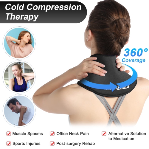 Neck Ice Pack Wrap Gel Reusable Ice Packs for Neck Pain Relief, Cervical Cold Compress Ice Pack for Sports Injuries, Swelling, Office Neck Pressure