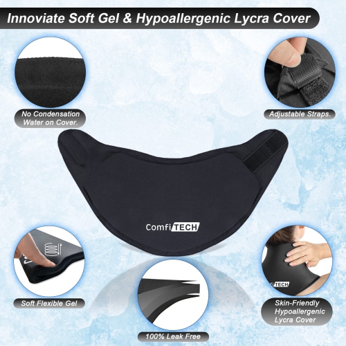 Neck Ice Pack Wrap Gel Reusable Ice Packs for Neck Pain Relief, Cervical Cold Compress Ice Pack for Sports Injuries, Swelling, Office Neck Pressure