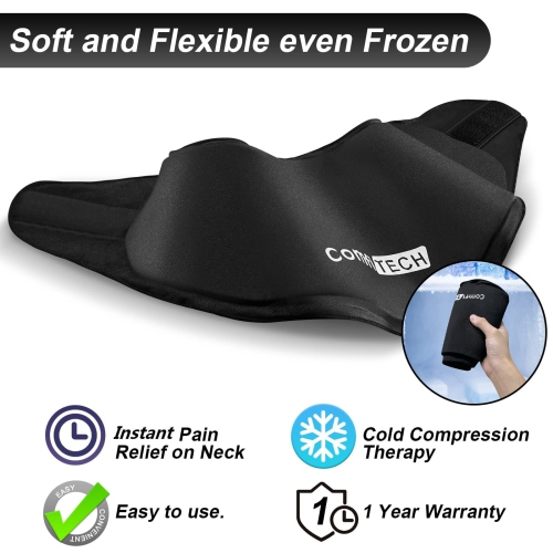 Neck Ice Pack Wrap Gel Reusable Ice Packs for Neck Pain Relief, Cervical Cold Compress Ice Pack for Sports Injuries, Swelling, Office Neck Pressure