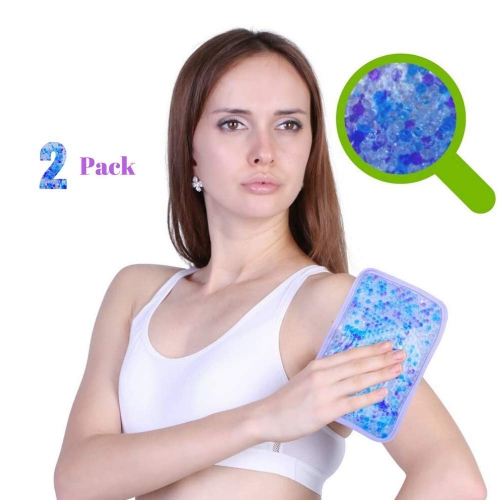 Hot and Cold Gel Bead Ice Pack | Lavender Scented | Reusable Cold Wrap, Cold Compress & Heating Pad | Freezable, Microwavable | Fabric Backing (7.5”