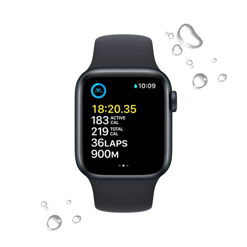 Apple Watch SE (GPS) 44mm Midnight Aluminum Case with Midnight Sport Band (2022) by APPLE - Refurbished condition - Image 7