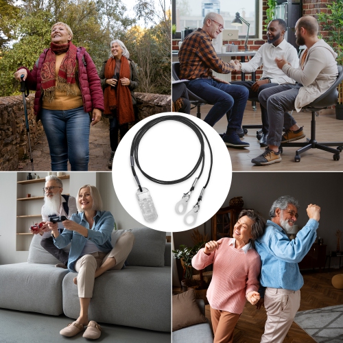 Hearing Aid Clip - Protective Holder with Anti Lost Lanyard Cord - Rope with Loops and Clip and Security Clip Ideal for Behind The Ear Hearing Aids