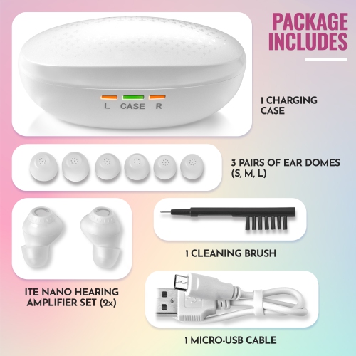 Mini amplificateurs auditifs numériques â€“ ITE PSAP rechargeable, ultraléger avec suppression du bruit et détection intra-auriculaire pour un son