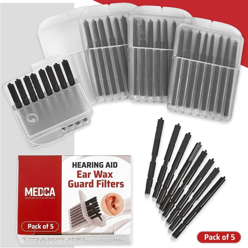 Filtres de protection contre la cire d'oreille de MEDca - Paquet de 5/40 filtres de rechange pour prévenir l'accumulation de poussière de bitume et