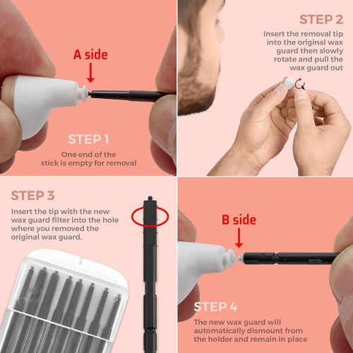 Filtres de protection contre la cire d'oreille de MEDca - Paquet de 5/40 filtres de rechange pour prévenir l'accumulation de poussière de bitume et