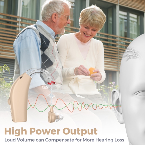 Rechargeable Digital Hearing Amplifiers BTE, Enhanced Noise Reduction, All-Day Battery Life, Lightweight & Comfortable Behind The Ear, Skin Tone