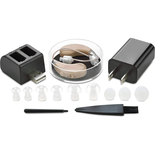 Hearing Amplifiers Set with New Digital Technology - Almost Invisible Design and Rechargeable USB Dock - Personal Pair Sound Amplifier with