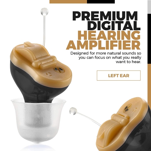 Digital Hearing Amplifier - Invisible in Canal in-Ear Mini Sound Enhancer Set, Near-Invisible, Noise Cancelling, Personal Sound Hearing Amplifier -