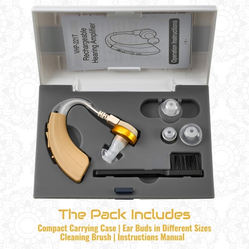 Amplificateur de son MEDca Behind-the-Ear - Appareil d'amplification auditive rechargeable BTE et amplificateur de son numérique PSAD pour les