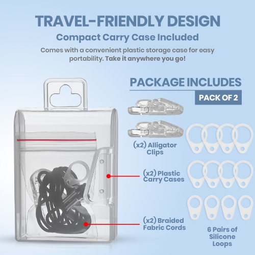 Hearing Aid Clips - Protective Holder with Anti Lost Lanyard Cord - Rope with Loops and Clip and Security Clip Ideal for Behind The Ear Hearing Aids