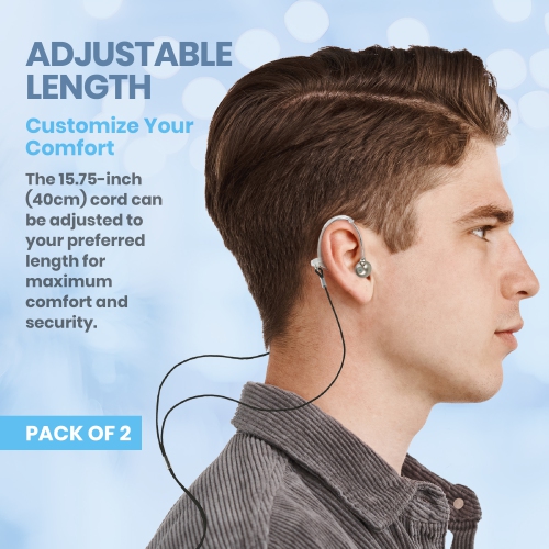 Hearing Aid Clips - Protective Holder with Anti Lost Lanyard Cord - Rope with Loops and Clip and Security Clip Ideal for Behind The Ear Hearing Aids