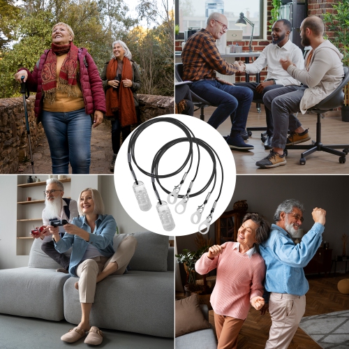 Hearing Aid Clips - Protective Holder with Anti Lost Lanyard Cord - Rope with Loops and Clip and Security Clip Ideal for Behind The Ear Hearing Aids