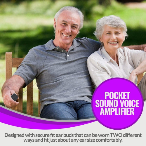 MEDca Digital Personal Sound and Voice Amplifier - Pocket Sound with Single Ear and Double Ear Headphone Earbuds with Wired Connectivity Technology