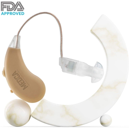 Digital Hearing Amplifier Set - 4 Rechargeable Noise Cancelling Hearing Amplifiers with One Touch Volume Control, No Programming Required,