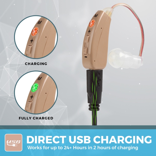 Amplificateurs auditifs rechargeables - paire d'amplificateurs de son personnels BTE numérique haut de gamme avec 2 modes de programmation