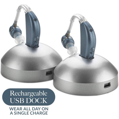 Digital Hearing Amplifier - Personal Hearing Enhancement Sound Amplifier Pair, Rechargeable Digital Hearing Amplifier with All-Day Battery Life,