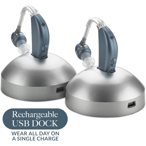 Digital Hearing Amplifier - Personal Hearing Enhancement Sound Amplifier Pair, Rechargeable Digital Hearing Amplifier with All-Day Battery Life,