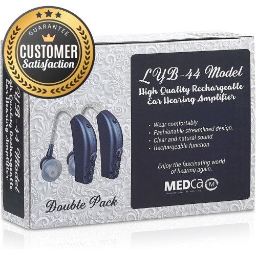 Digital Hearing Amplifier - Personal Hearing Enhancement Sound Amplifier Pair, Rechargeable Digital Hearing Amplifier with All-Day Battery Life,