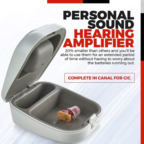 Premium Digital Hearing Amplifier - Invisible in Canal In-Ear Mini Sound Enhancer, Near-Invisible, Noise Cancelling, Personal Sound Hearing Amplifier