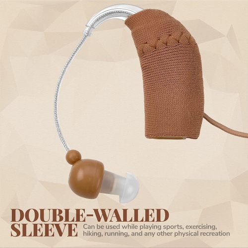 Hearing Aid Protectors and Clips Corded Fabric Cover w/Clasp Protect from Dirt Dust Sweat Moisture Reduces Wind Noise & Prevents Loss Fits Most