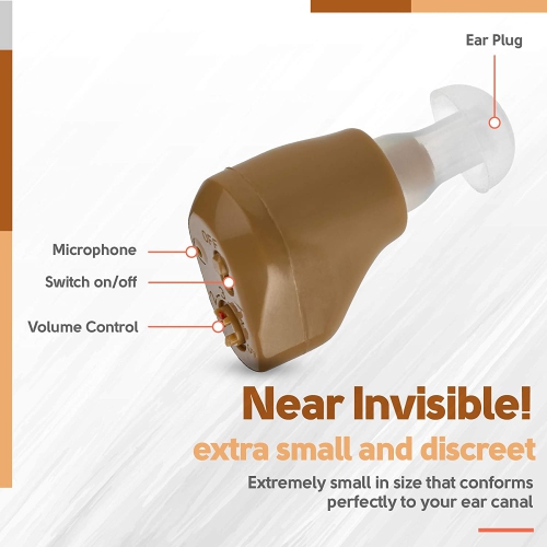 MEDca ITE Mini Ear Amplifier Rechargeable Microtron - So Small It's Barely Visible!