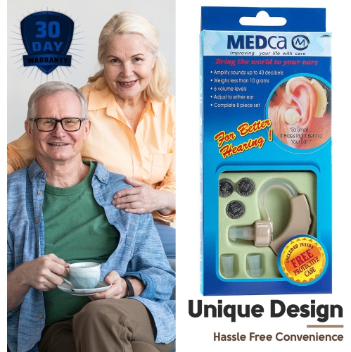 MEDca BTE Behind the Ear Sound Amplifier Super Mini Size Sound Enhancer